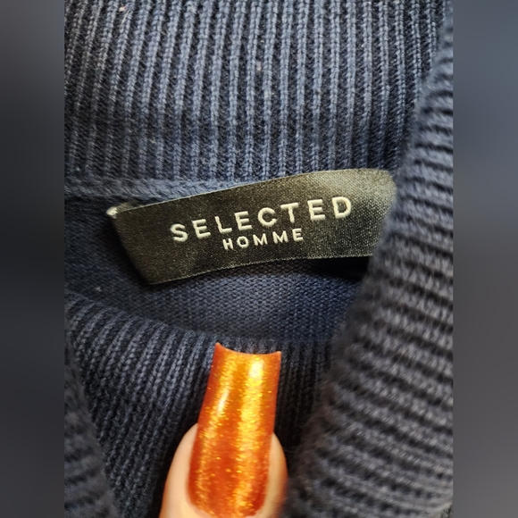 Selected Homme Navy Knit Long-Sleeve Turtleneck - Movie used! - Picture 7 of 11